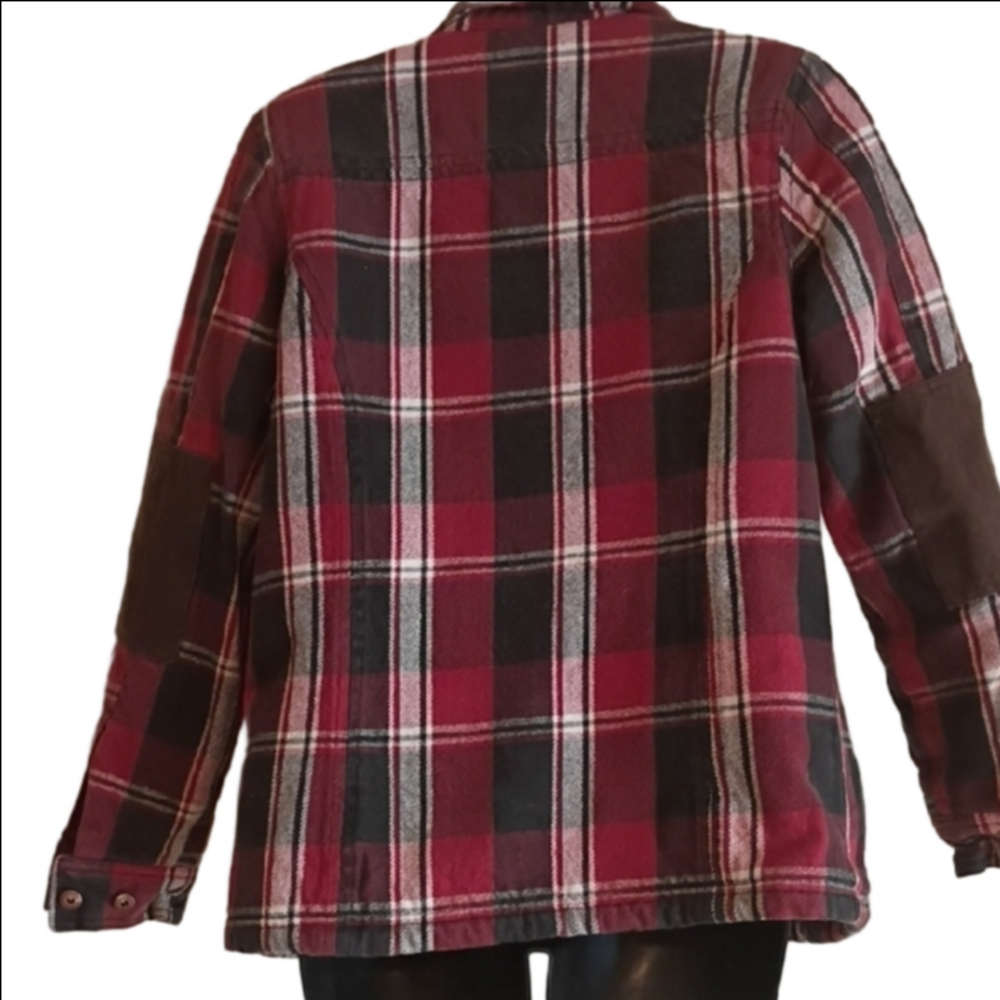 Dickies Red and Black Checkered Chore Coat Style Jacket. Size Small. - Picture 4 of 11